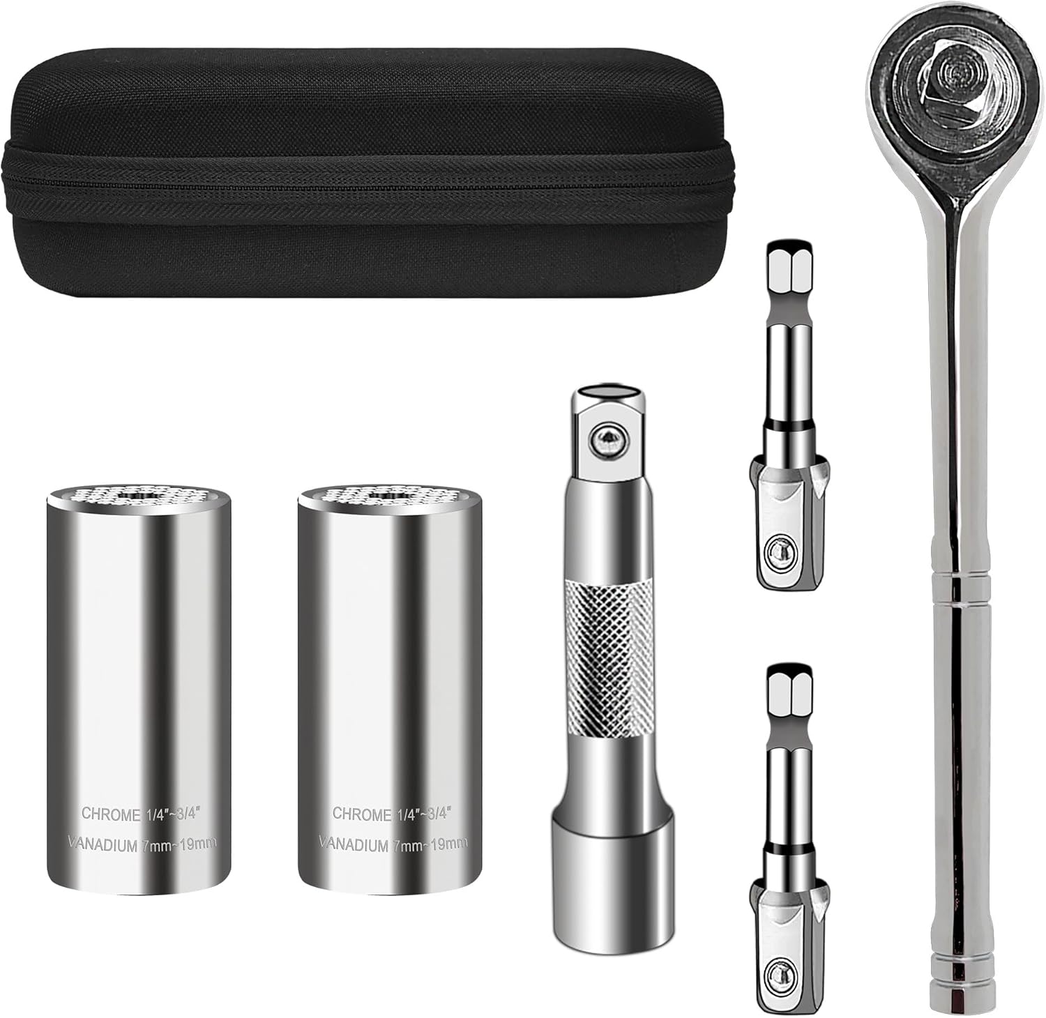 Socket Wrench Tool set (7-19mm) Multi-Function Professional Super Socket Tool Sets unscrew
