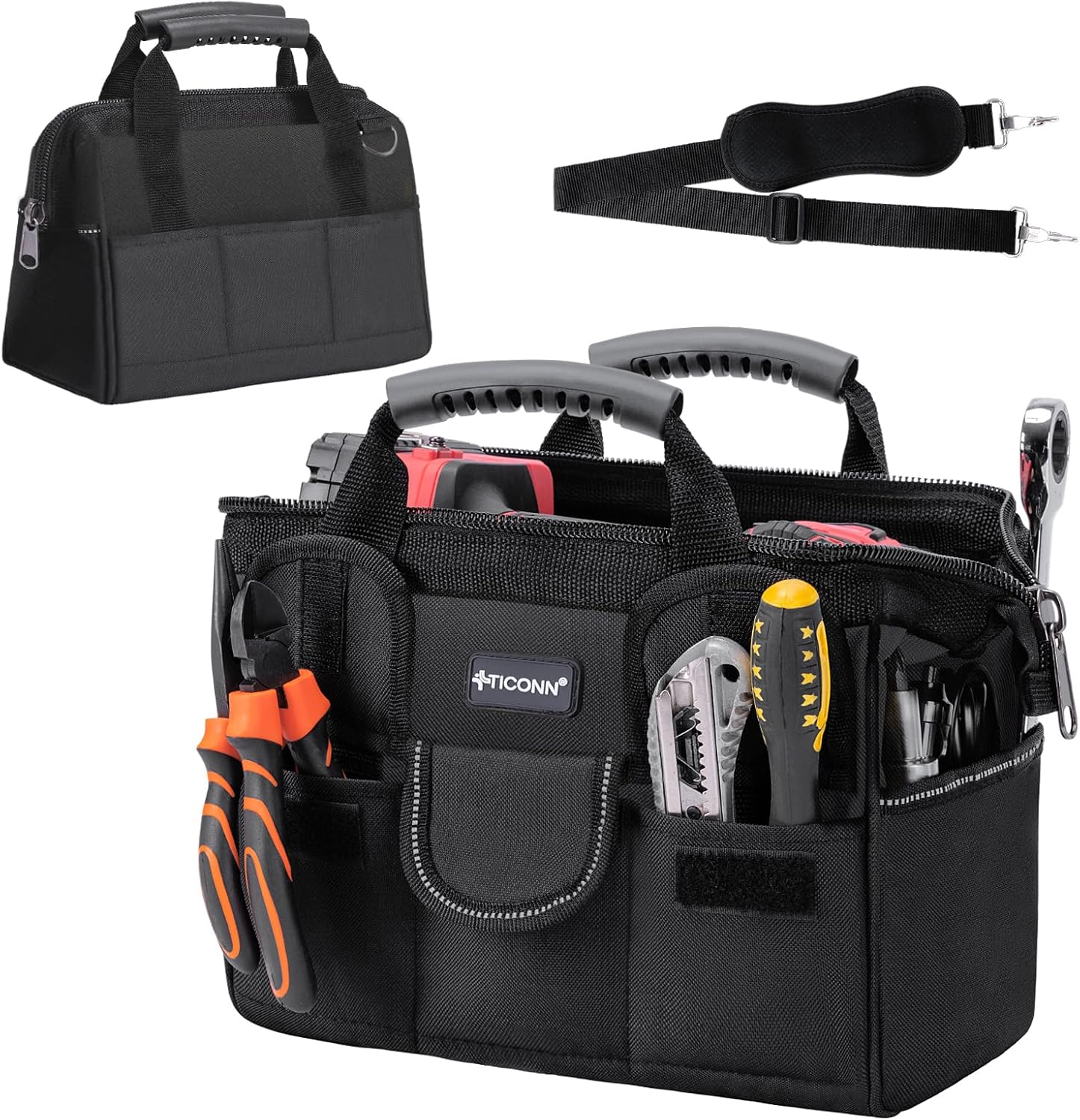 eavy Duty Tool Bag with Multi-Pockets, Portable Tool Box Organizer Storage Bag