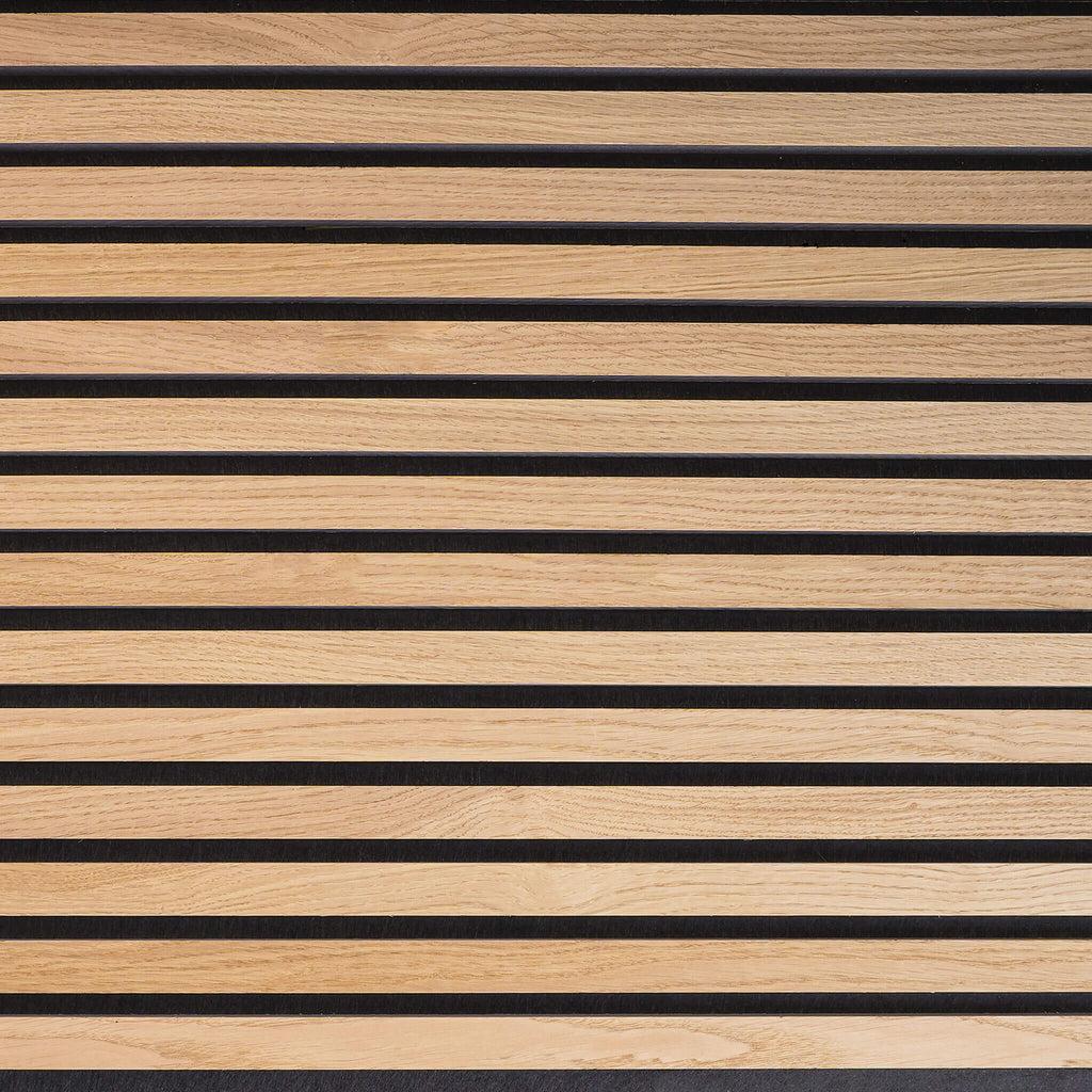 Painel Acústico 240 x 60cm | Carvalho Natural - Núcleo Preto - Feltro Preto